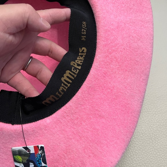 NWT-Mimime Paris Women’s Rabbit Fur Felt Hat with Cut-Outs-Hand Made in France - Picture 6 of 10